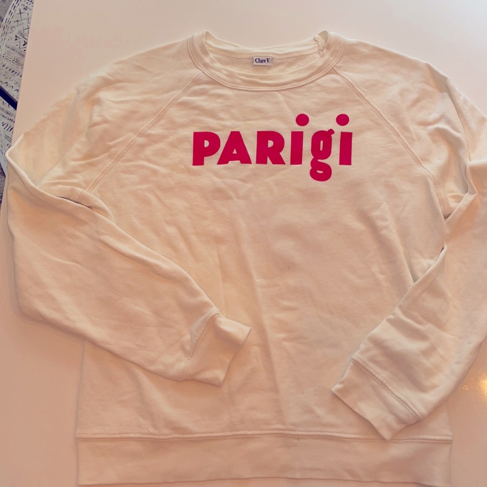 Clare V. Parigi Sweatshirt Small, means Paris in Italian